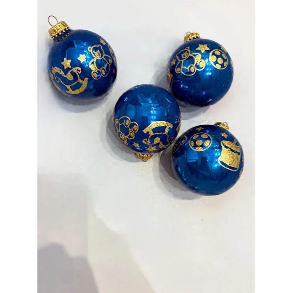 Set of 4 Vintage Krebs "Baby's First Christmas" Boy Ornaments